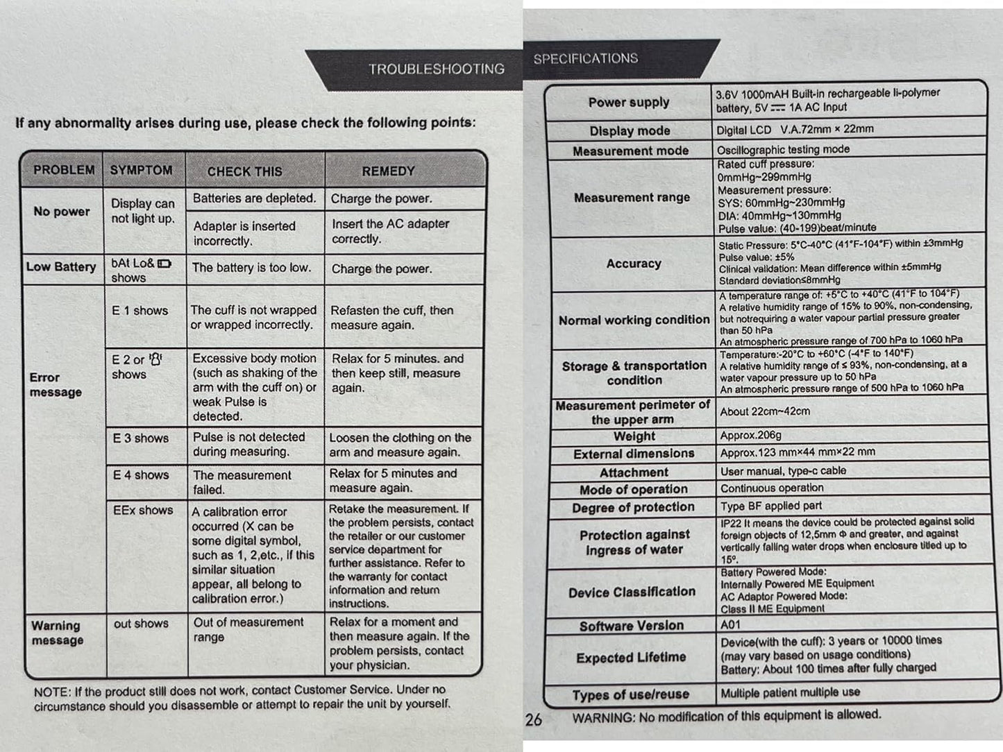 Checkme Rechargeable Blood Pressure Monitor, Large Screen BP Machine
