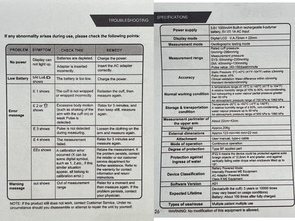 Checkme Rechargeable Blood Pressure Monitor, Large Screen BP Machine