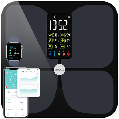 Lepulse F4 Black Scale for Body Weight and Fat